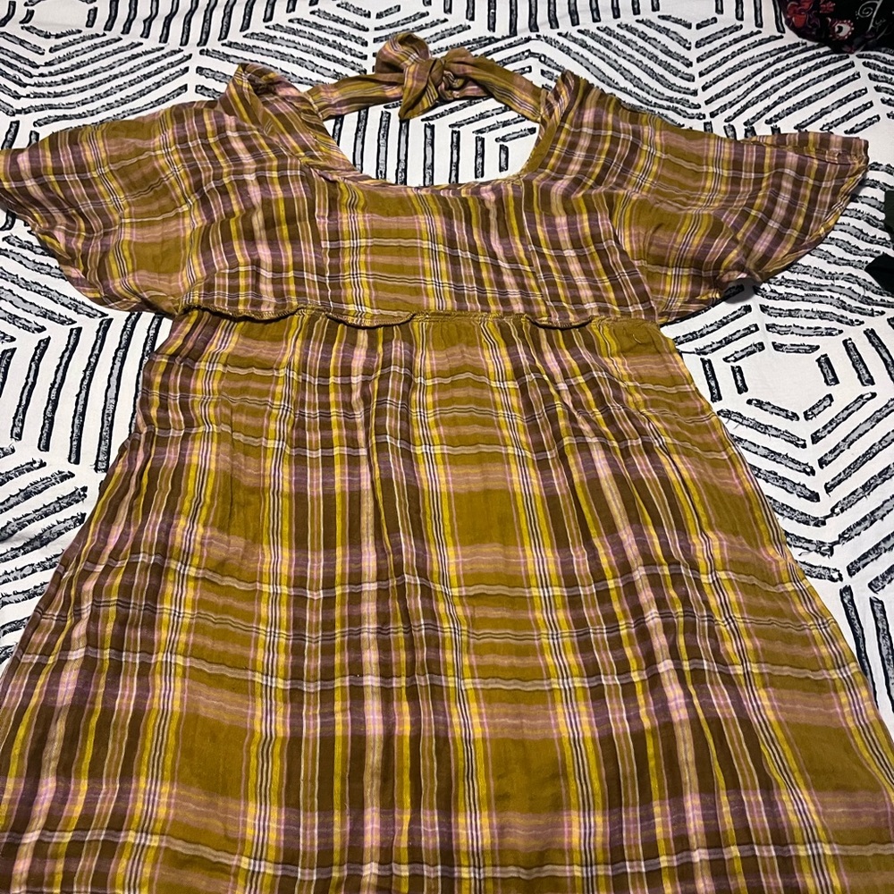 By Anthropologie tie back baby doll dress size S